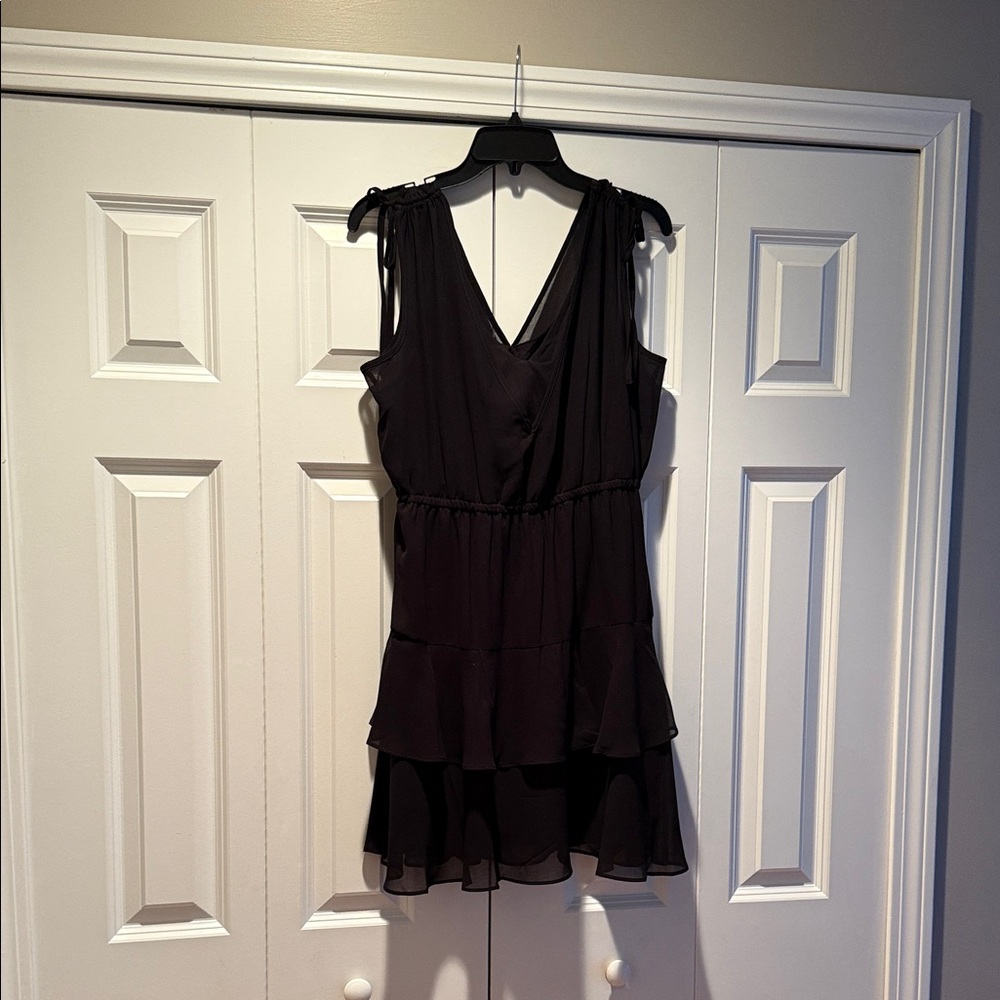 Flirty Black Summer Dress - Sam Edelman Tiered V neck Sleeveless - new with tags